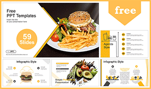Burger with French Fries PowerPoint Templates