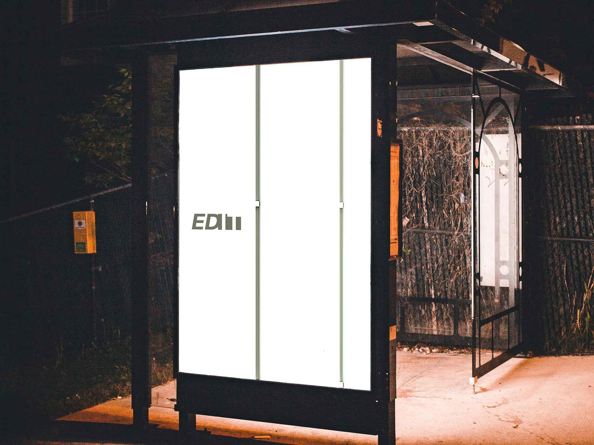 Bus Station Citylight Mockup (PSD)