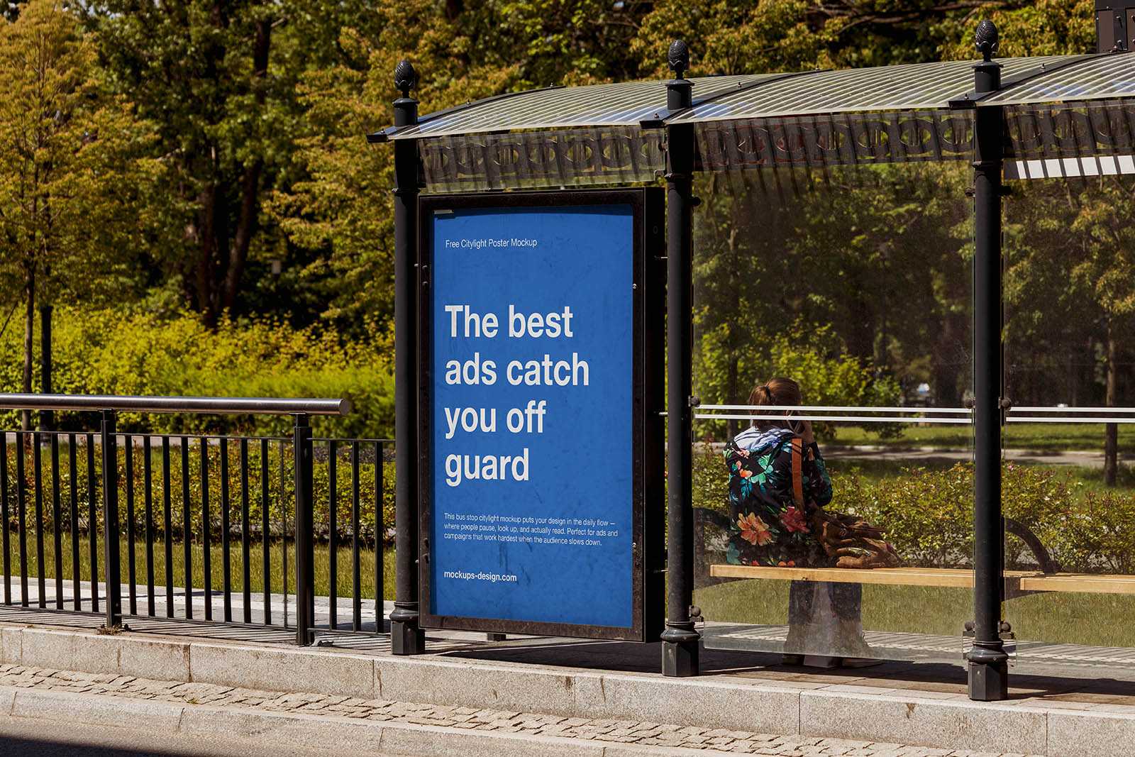 Bus stop citylight poster mockup