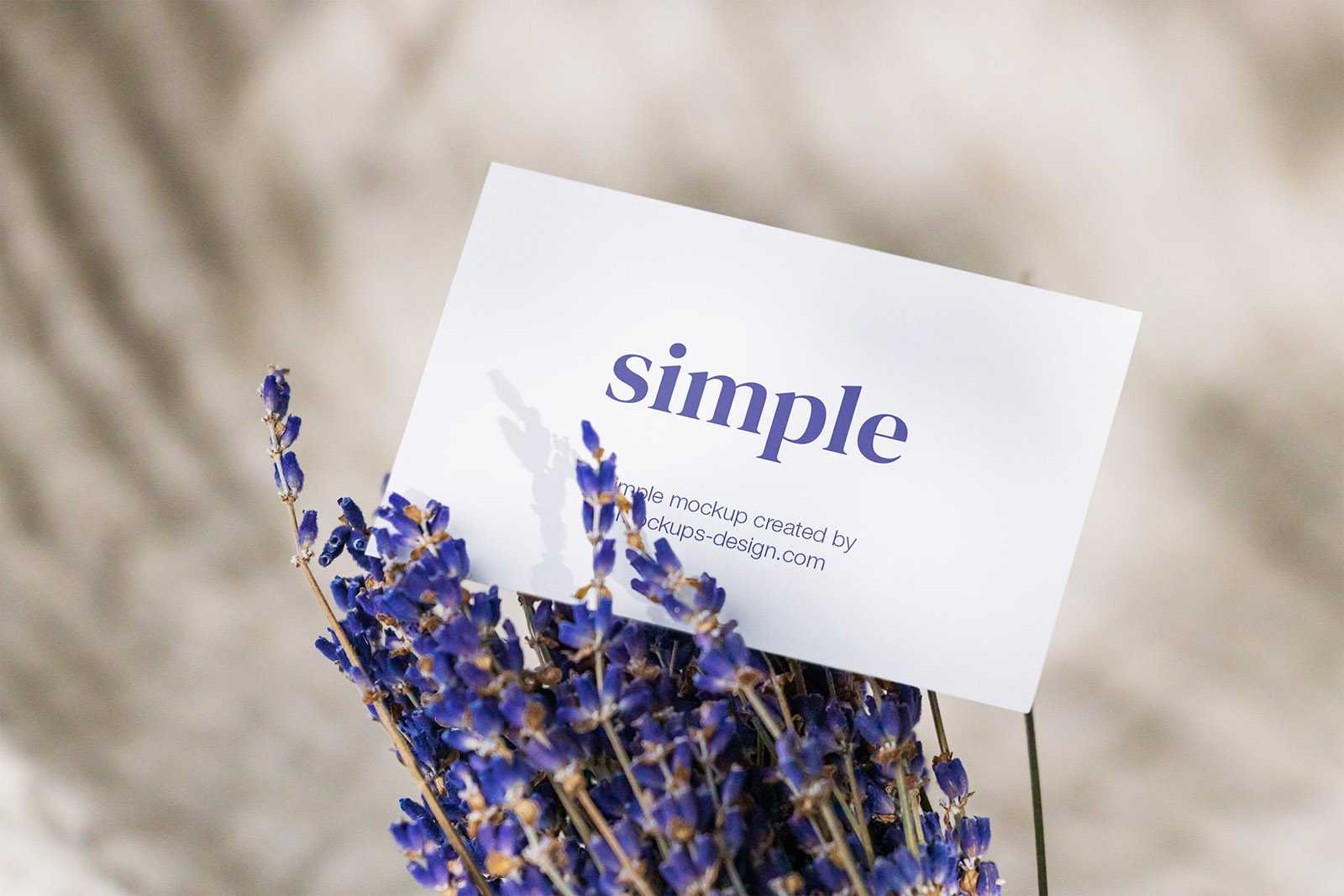 Business card in lavender mockup