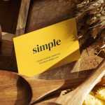 Business card in the kitchen mockup