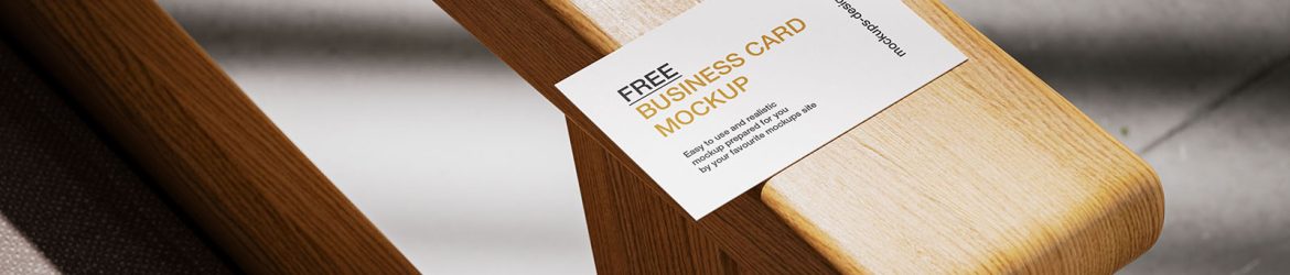Business card lying on armchair mockup