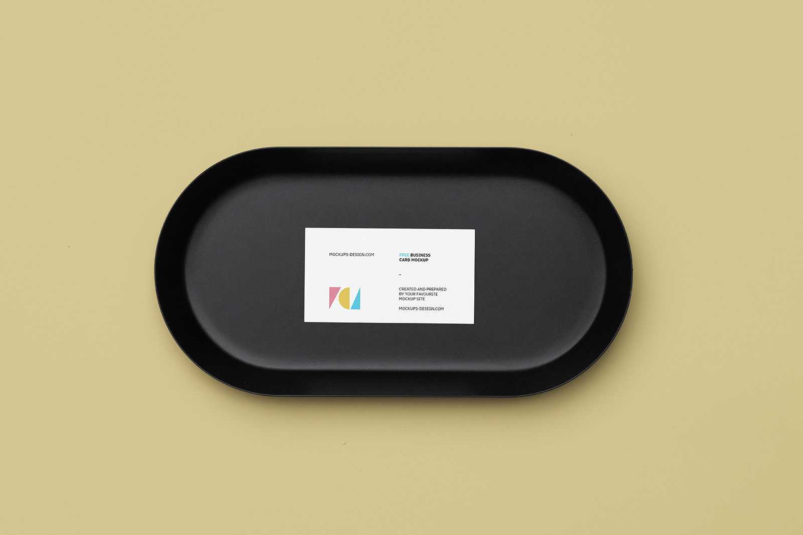 Business card on a black plate mockup - Instant Download