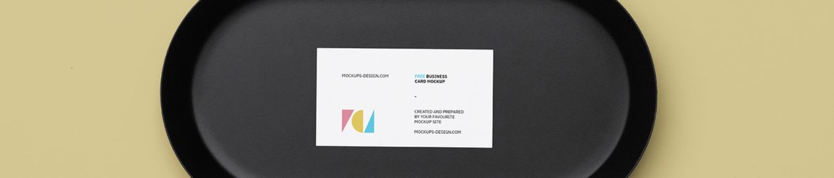 Business card on a black plate mockup - Instant Download