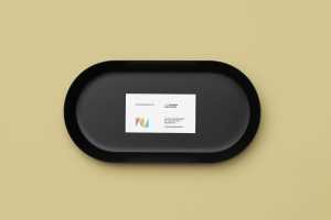 Business card on a black plate mockup - Instant Download