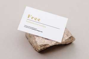 Business card on a stone mockup
