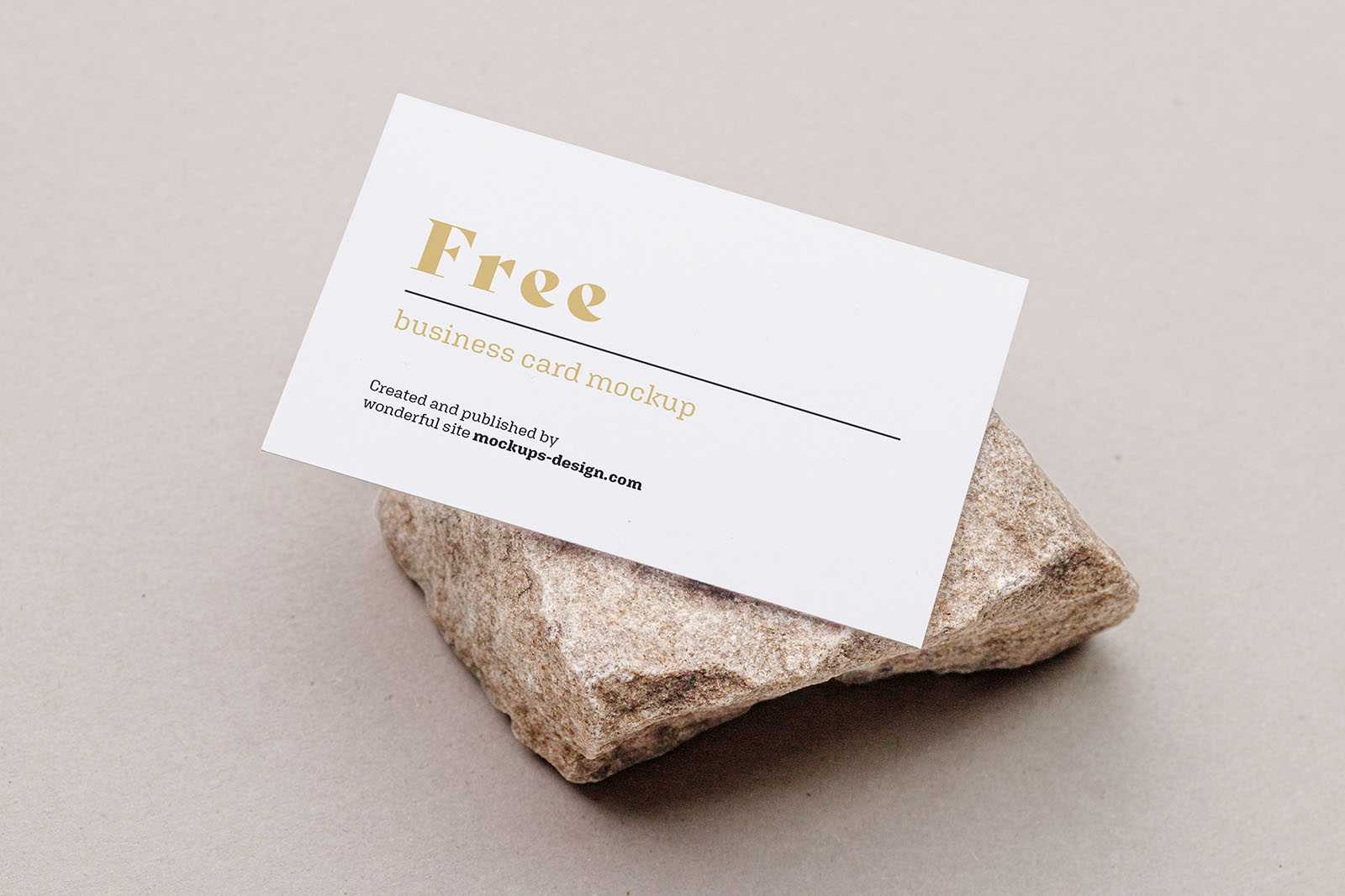 Business card on a stone mockup