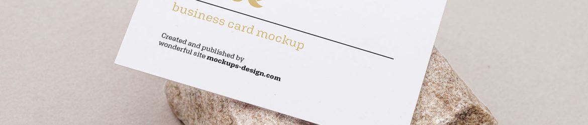 Business card on a stone mockup