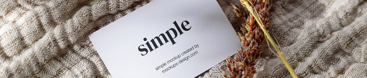 Business card on blanket mockup Business card on blanket mockup