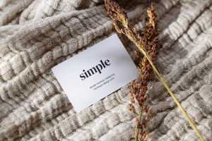 Business card on blanket mockup