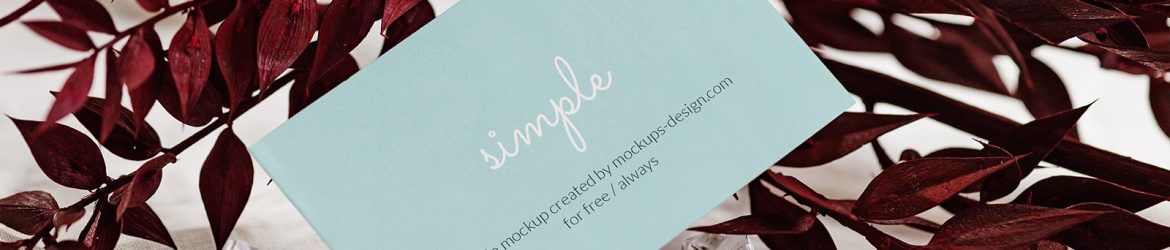 Business card on bright background mockup