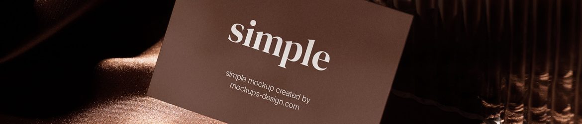 Business card on brown fabric mockup