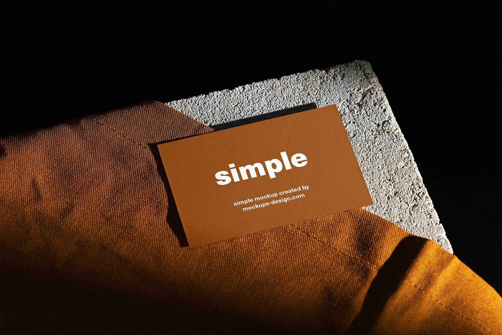 Business card on concrete tile mockup