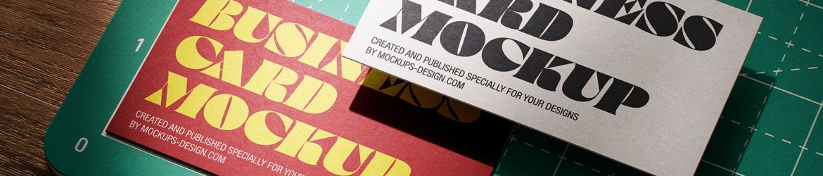 Business card on cutting matt mockup