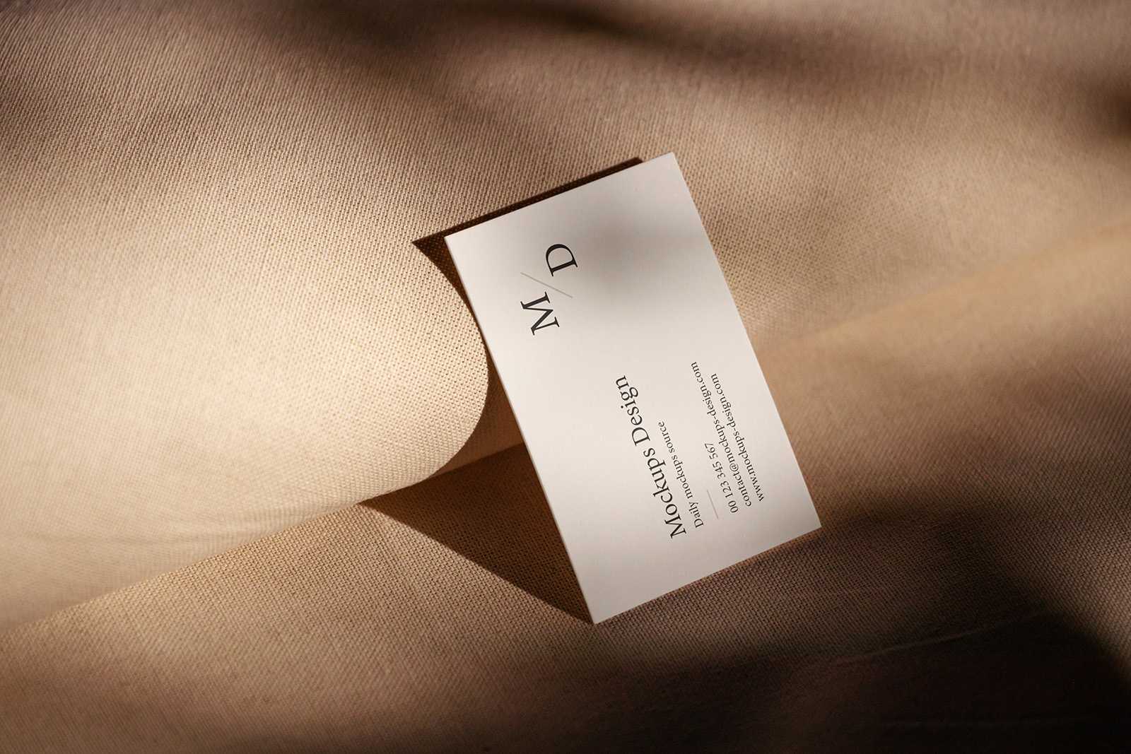 Business card on linen mockup - Instant Download