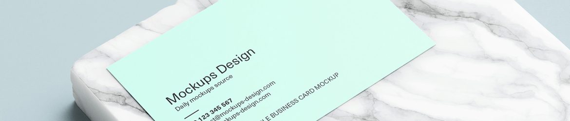 Business card on marble mockup