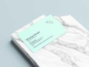 Business card on marble mockup