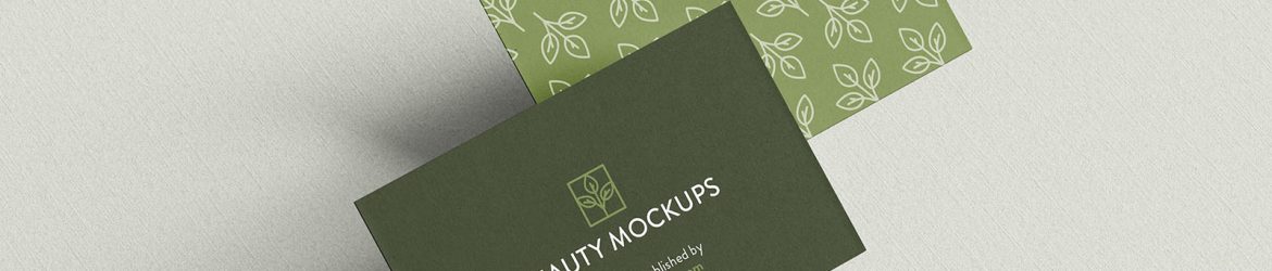 Business card on paper background mockup Business card on paper background mockup