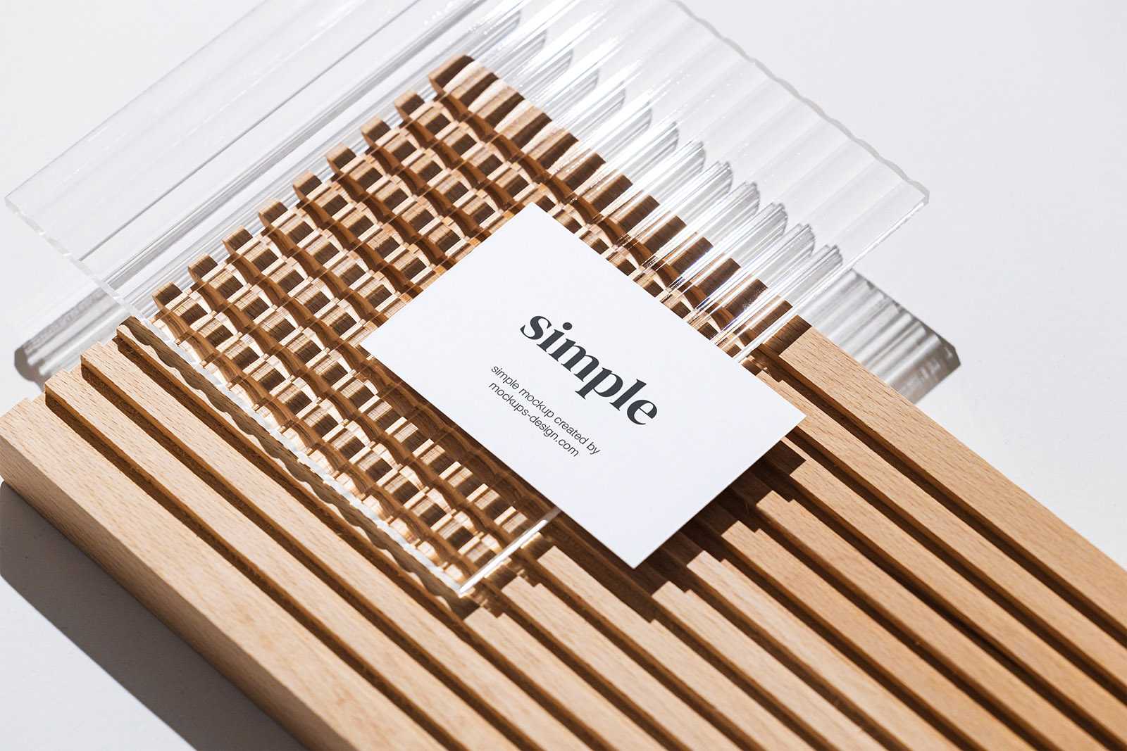 Business card on piece of glass mockup