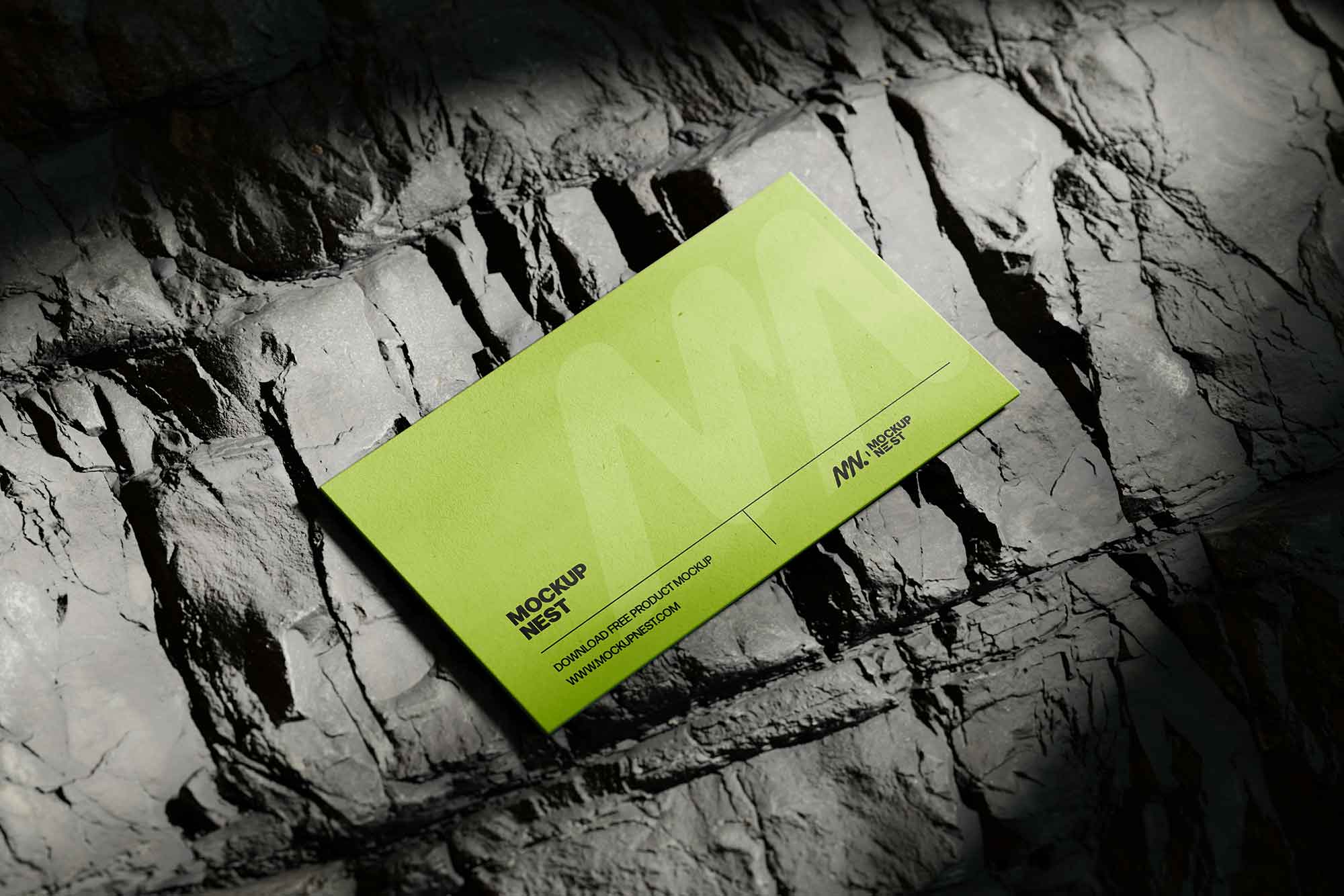 Business Card on Rock Mockup