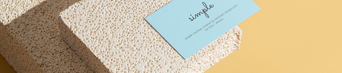 Business card on stone tiles mockup