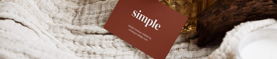 Business card on the blanket mockup