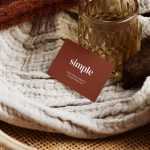 Business card on the blanket mockup