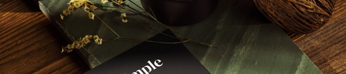 Business card on the green tile