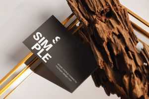Business card on the mirror mockup