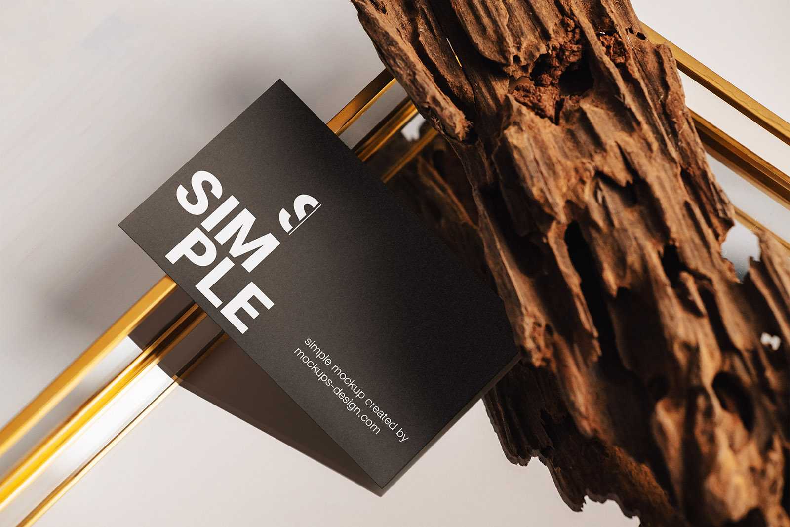 Business card on the mirror mockup