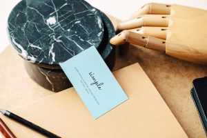 Business card on the notepad