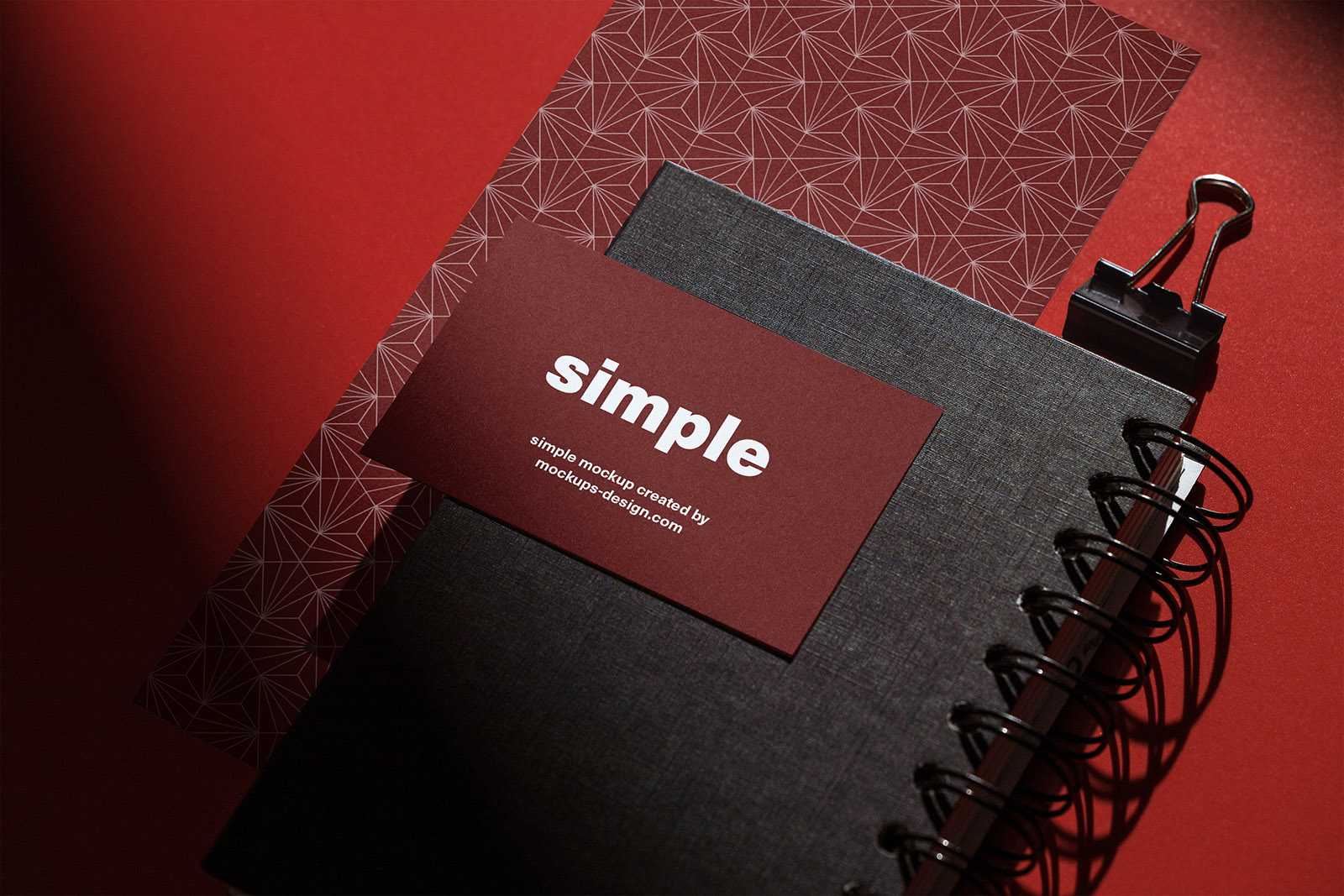 Business card on the notepad mockup