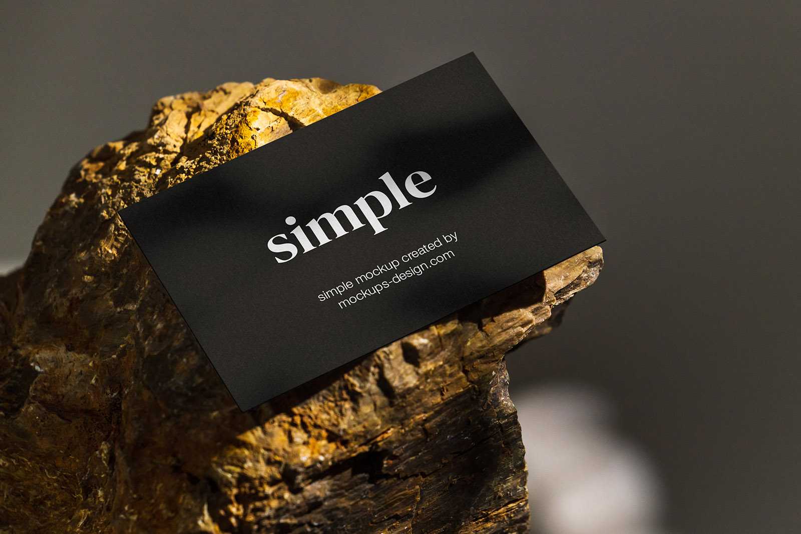 Business card on the stone mockup