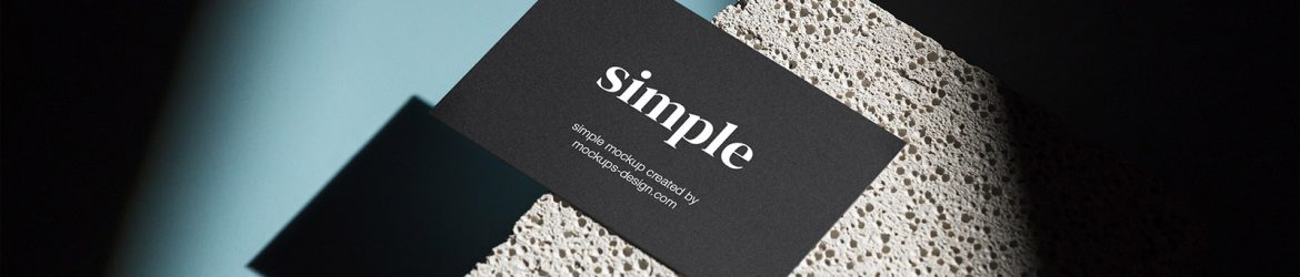 Business card on the white stone tile mockup