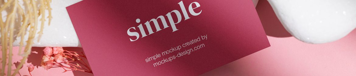 Business card on white stones mockup