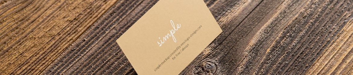 Business card on wooden planks mockup