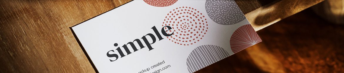 Business card on wooden table mockup