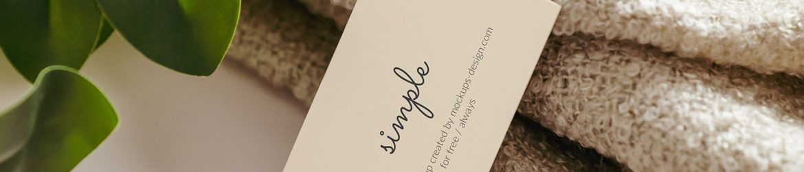 Business card with a towel mockup