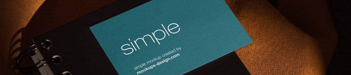 Business card with black notepad mockup