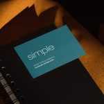 Business card with black notepad mockup