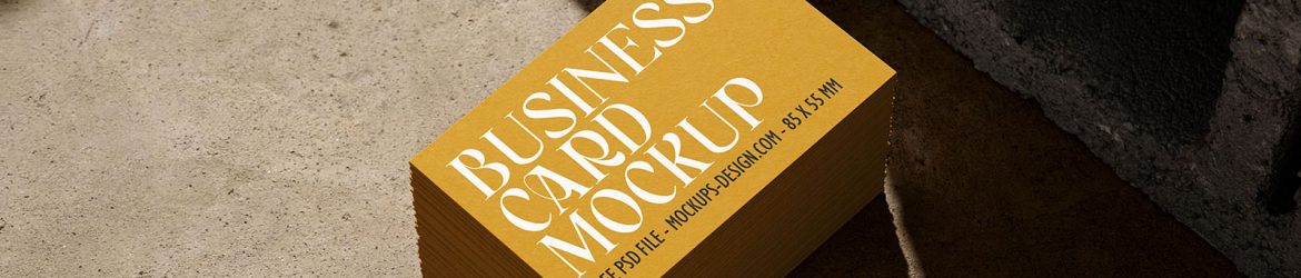 Business card with concrete brick mockup