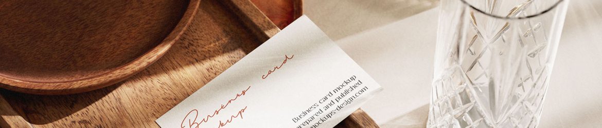 Business card with decorations mockup