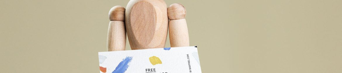 Business card with drawing manikin mockup - Instant Download