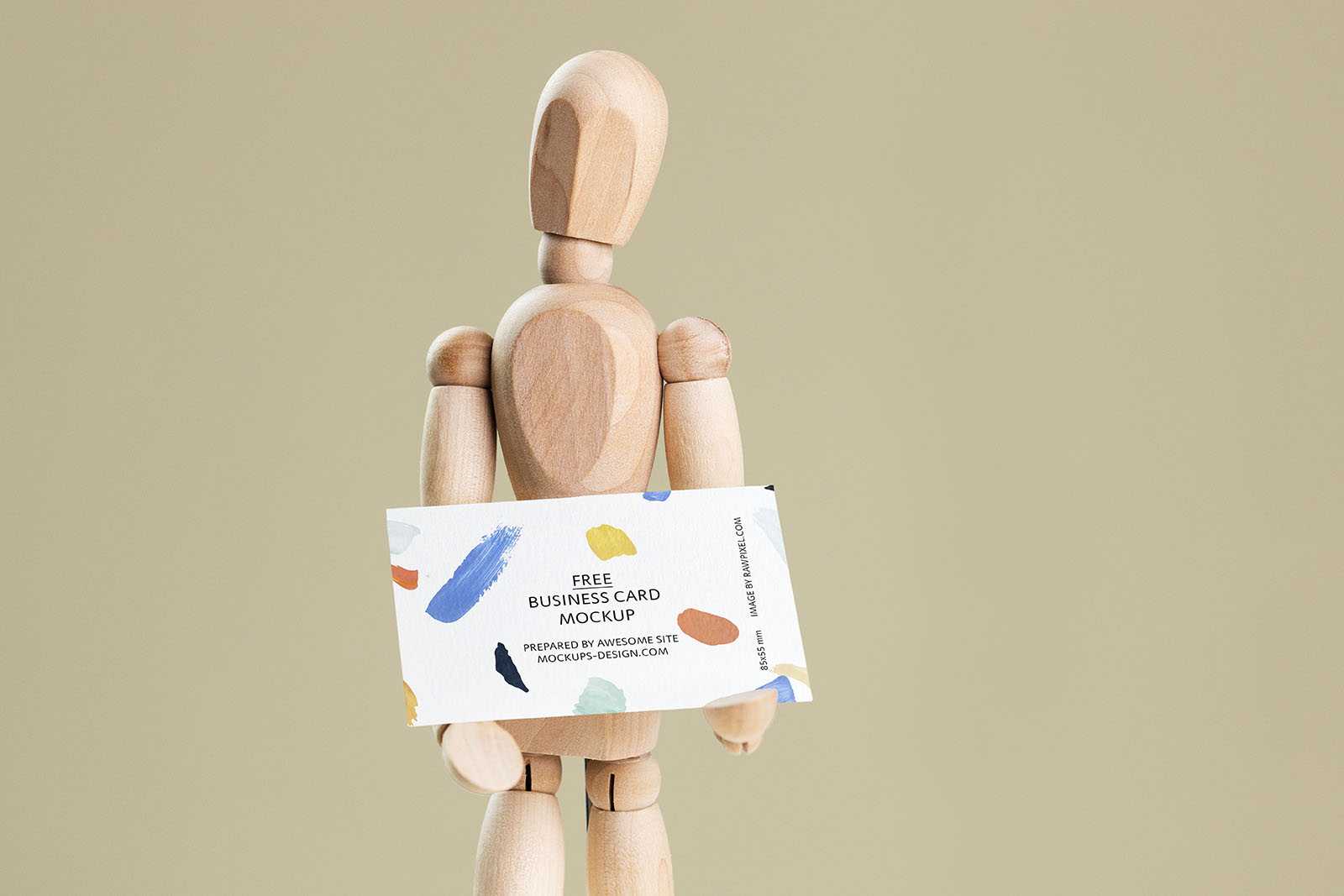 Business card with drawing manikin mockup - Instant Download