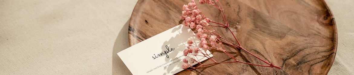Business card with dried flowers mockup