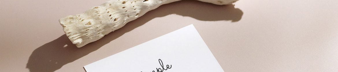 Business card with dried plant mockup Business card with dried plant mockup