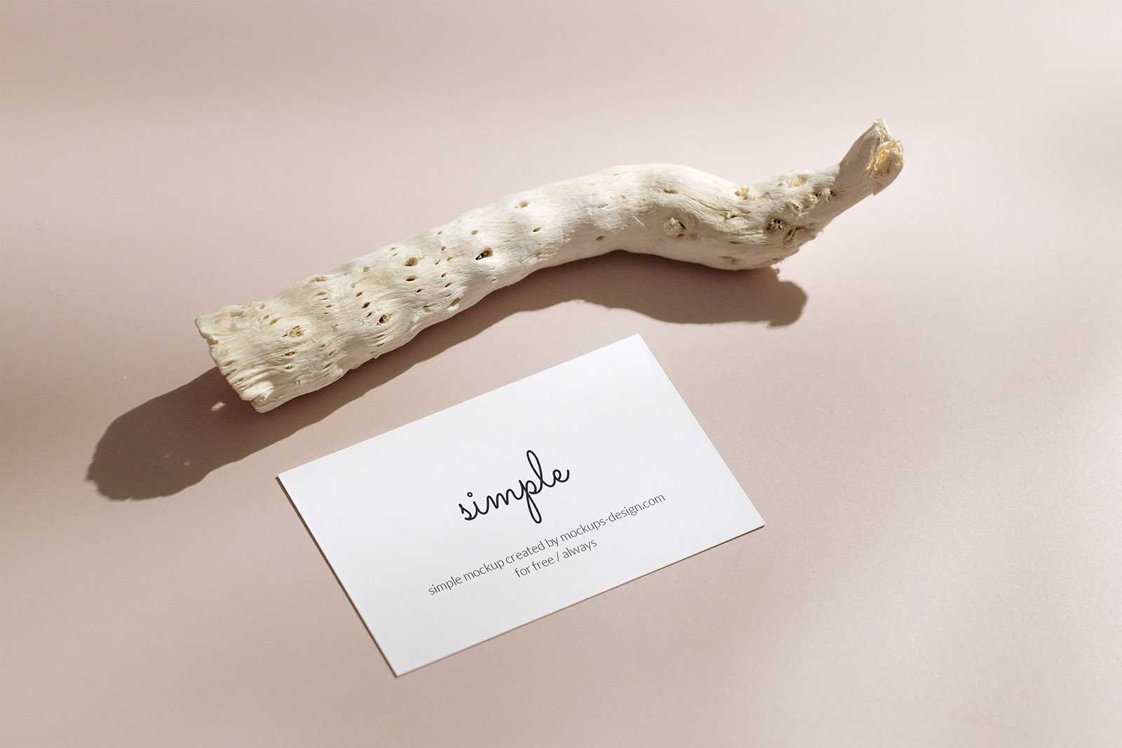 Business card with dried plant mockup