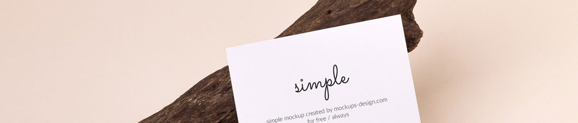 Business card with dried wood mockup