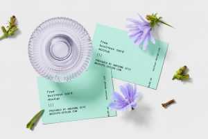 Business card with flowers mockup - Instant Download