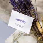 Business card with lavender mockup
